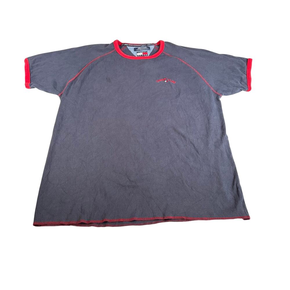 VTG Tommy Jeans mens short sleeve ribbed ringer shirt. Size XL. 90s skater retro